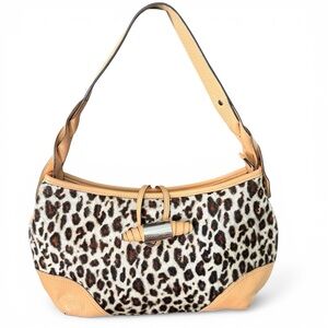 NWOT Adrienne Vittadini Leather Cheedah Print Hobo Bag